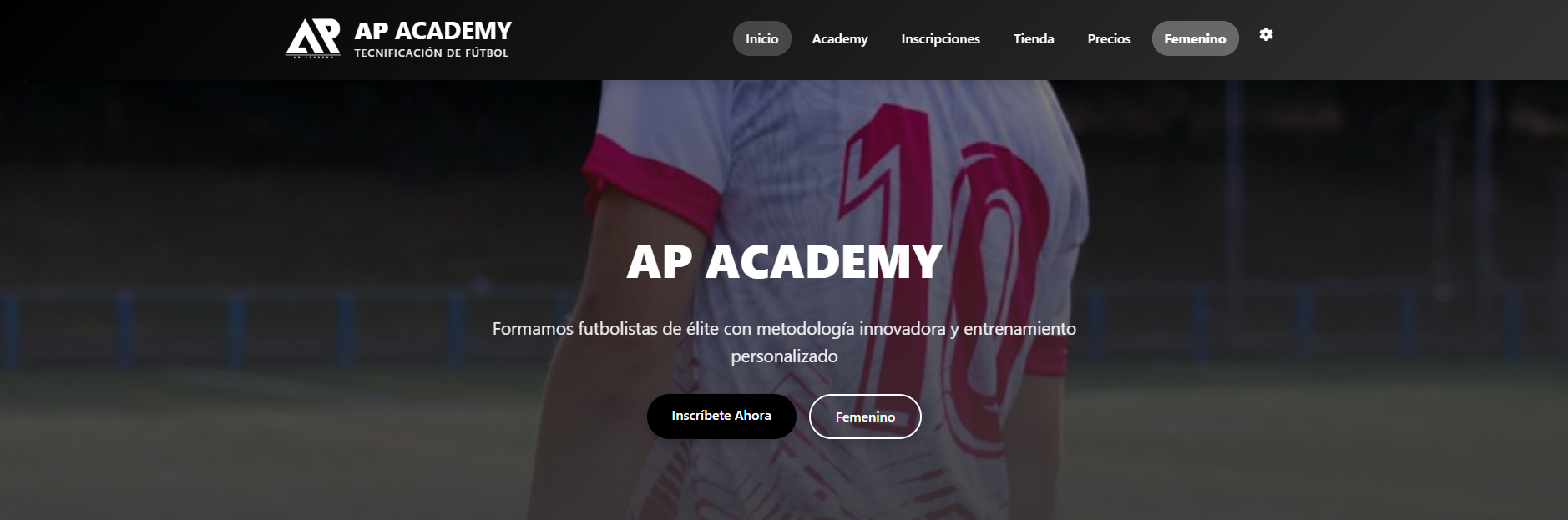 Captura de pantalla del sitio web AP Academy